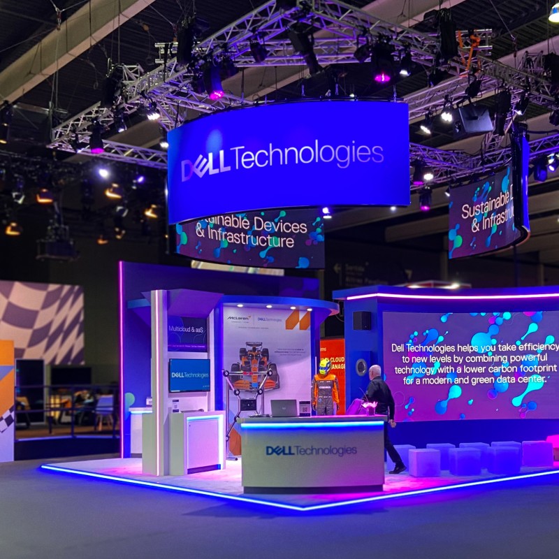 Dell Technologies trade stand VMWorld Europe, Barcelona inc. 2.6mm LED screen