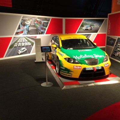 Rally car lit with graphics