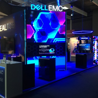 Exhibition stand LED video wall used by DELL EMC